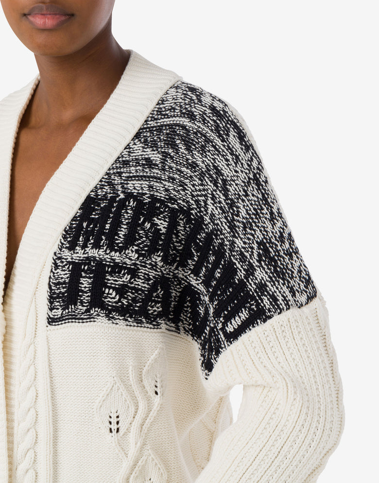 Cotton and nylon cardigan Urban Ivory Moschino Jeans 3