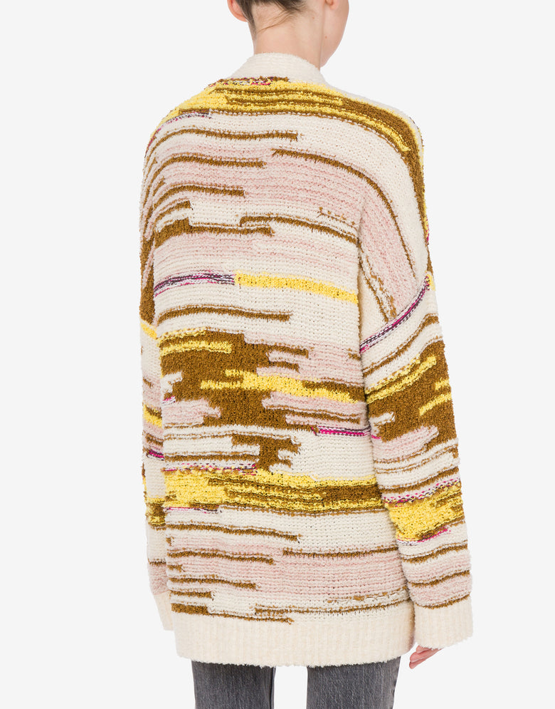 Cotton and nylon multicolor cardigan Ivory Moschino Jeans 2