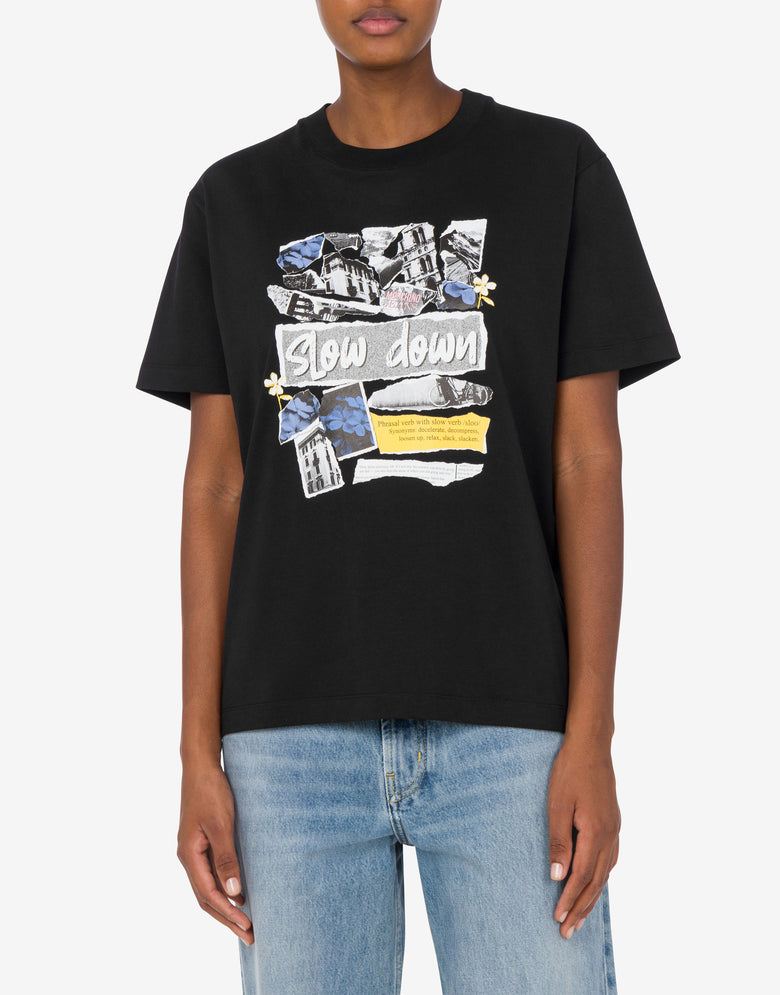 T-shirt in jersey Punk Print Nero Moschino Jeans 1