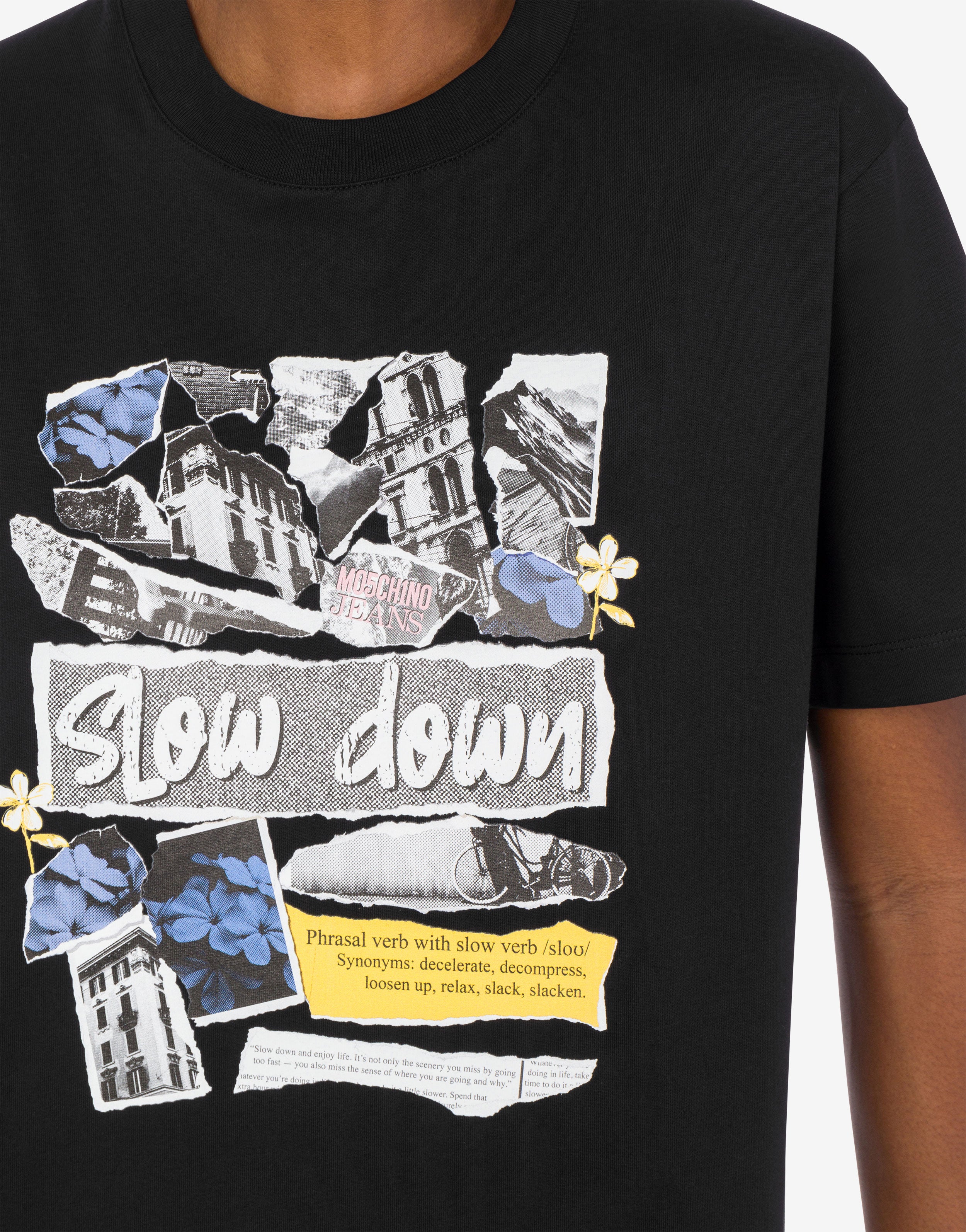 送料関税込 ◆MOSCHINO JEANS◆T-SHIRT WITH PRINT Jersey T-shirt Punk Print Moschino Jeans | Moschino