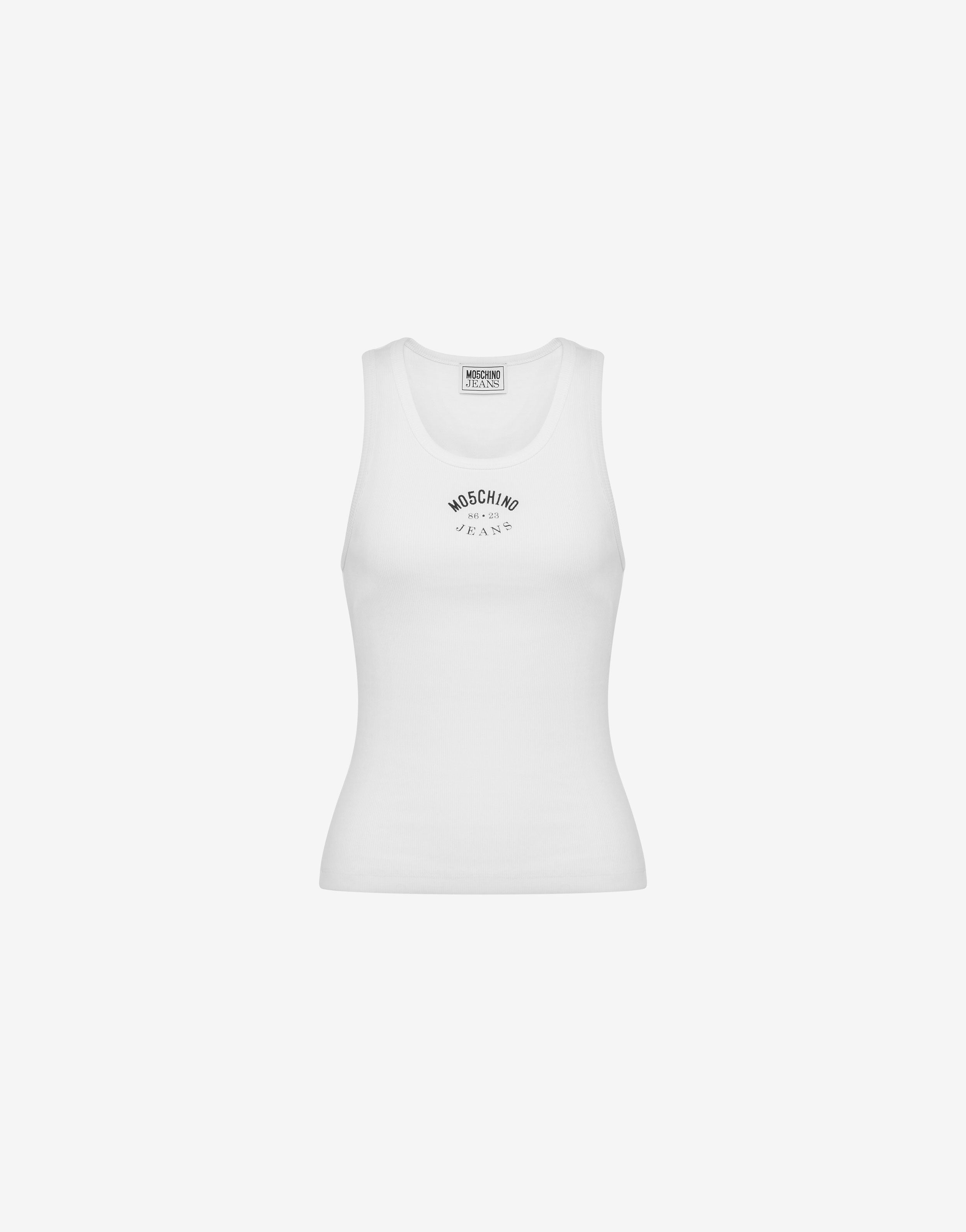 Stretch cotton tank top with logo Moschino Jeans | Moschino