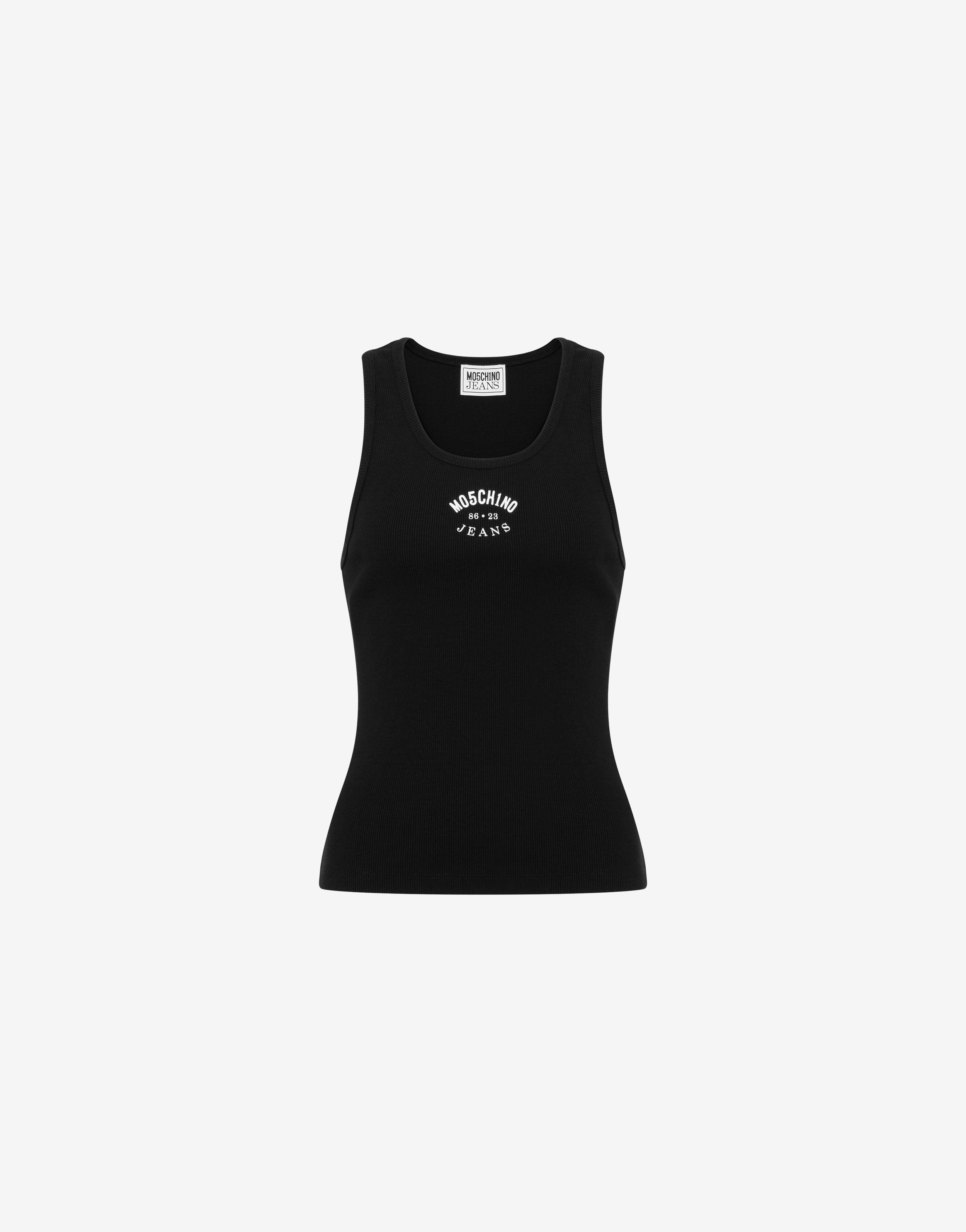 Stretch cotton tank top with logo Moschino Jeans | Moschino
