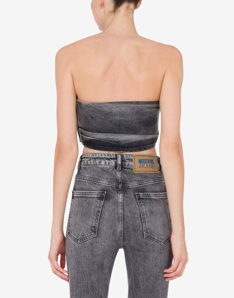 Stretch-Denim-Bustier-Top Dunkelgrau Moschino Jeans 2