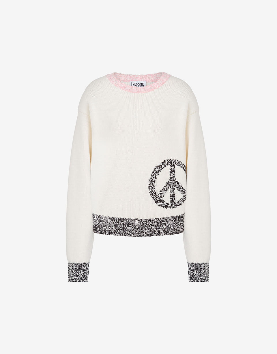 Baumwoll- und Nylonpullover Urban Elfenbein Moschino Jeans 0