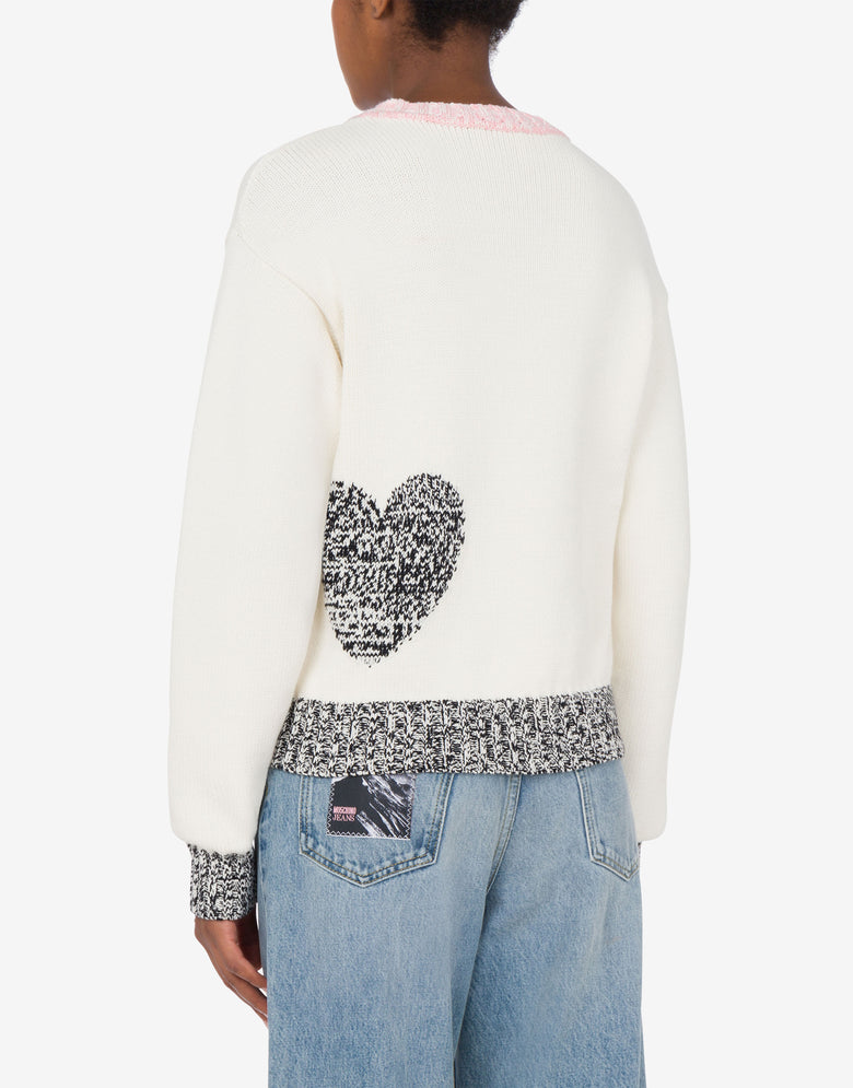 Baumwoll- und Nylonpullover Urban Elfenbein Moschino Jeans 2