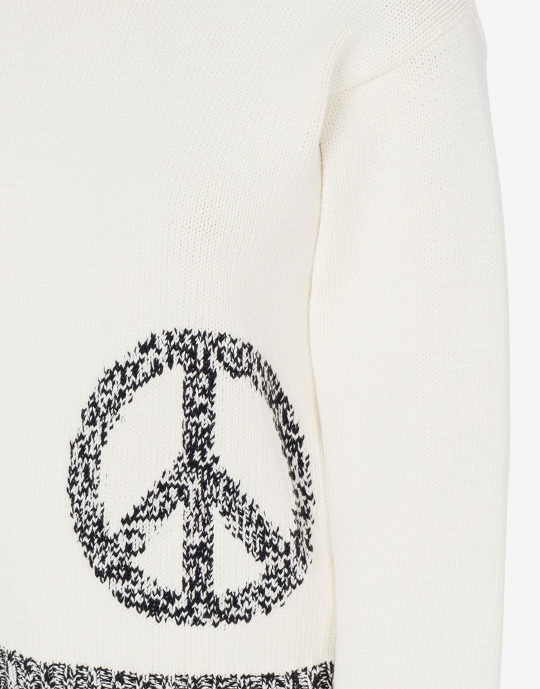 Baumwoll- und Nylonpullover Urban Elfenbein Moschino Jeans 3
