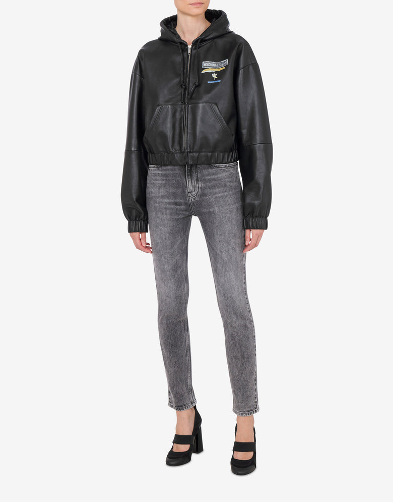 Bomber in nappa Punk Print 	 Nero Moschino Jeans 1
