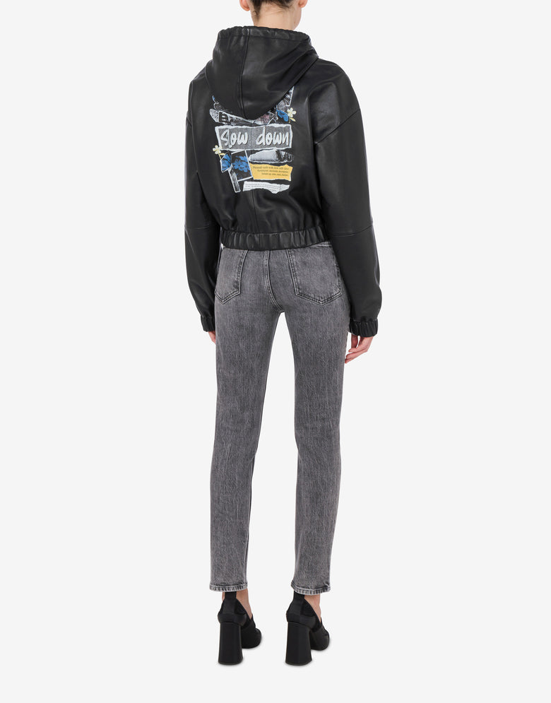 Bomber in nappa Punk Print 	 Nero Moschino Jeans 2