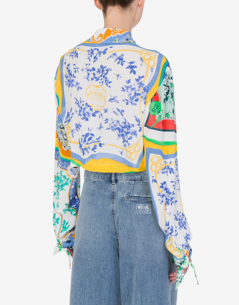 Shirt in crêpe Scarf Print Multicoloured Moschino Jeans 2