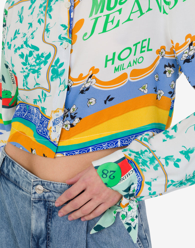 Shirt in crêpe Scarf Print Multicoloured Moschino Jeans 3