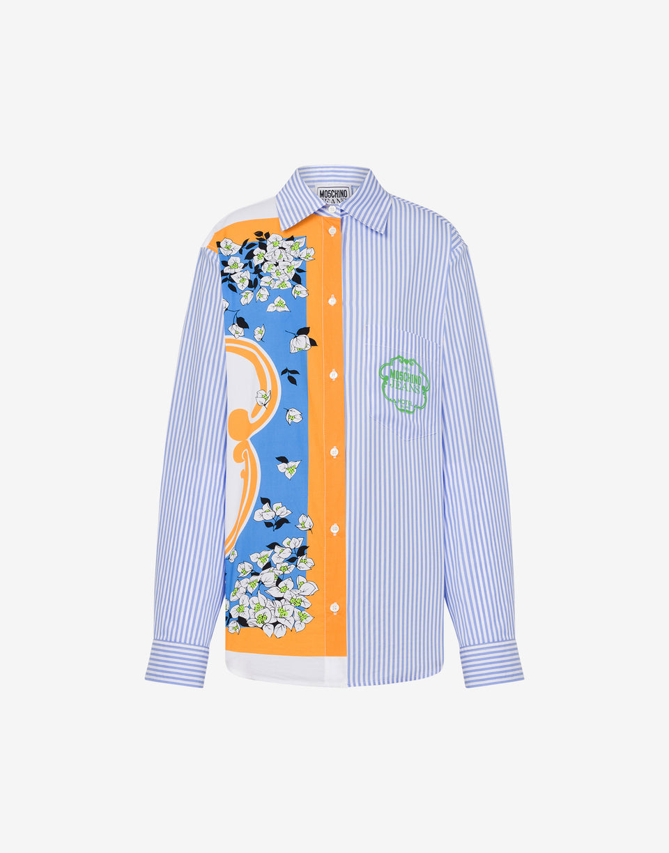Shirt in striped poplin Azure Moschino Jeans 0