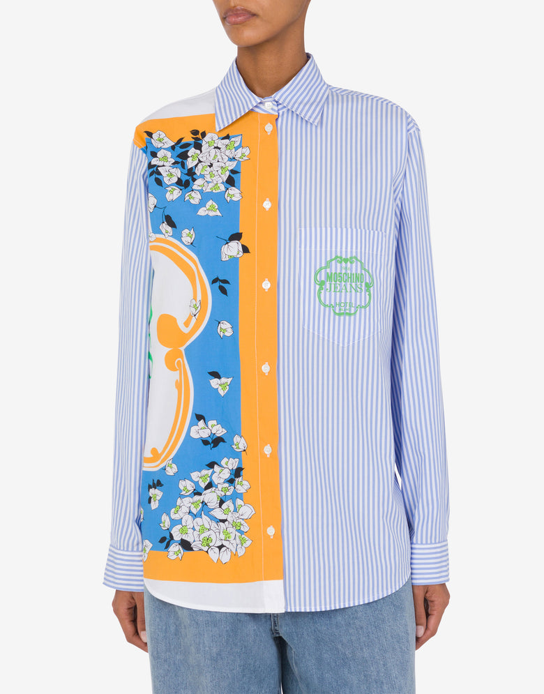 Shirt in striped poplin Azure Moschino Jeans 1