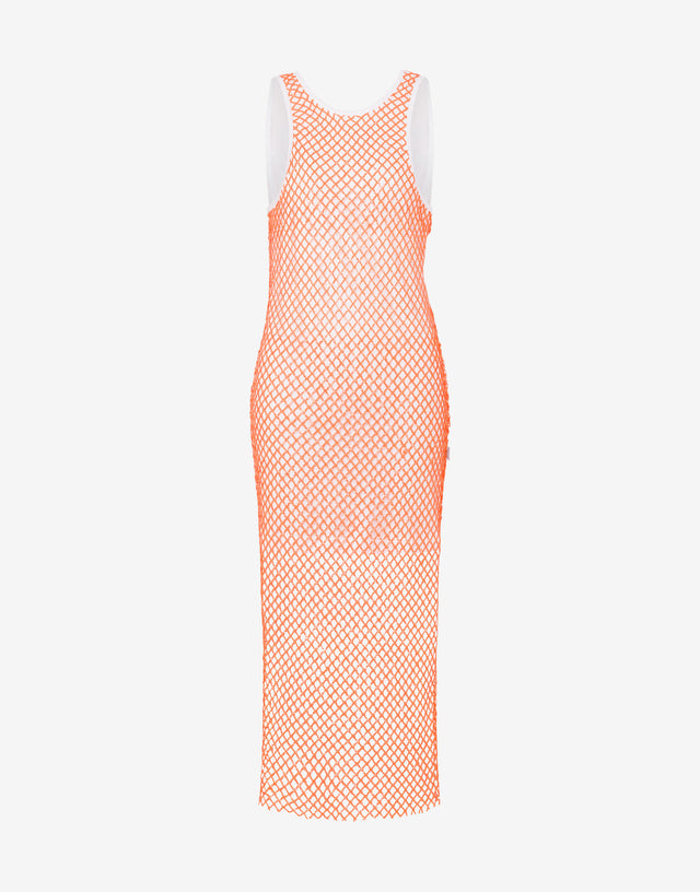 Dress in net and sequins Orange Moschino Jeans 0