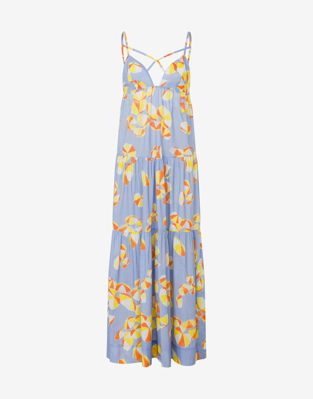 Dress in cotton voile Beach Umbrella Azure Moschino Jeans 0