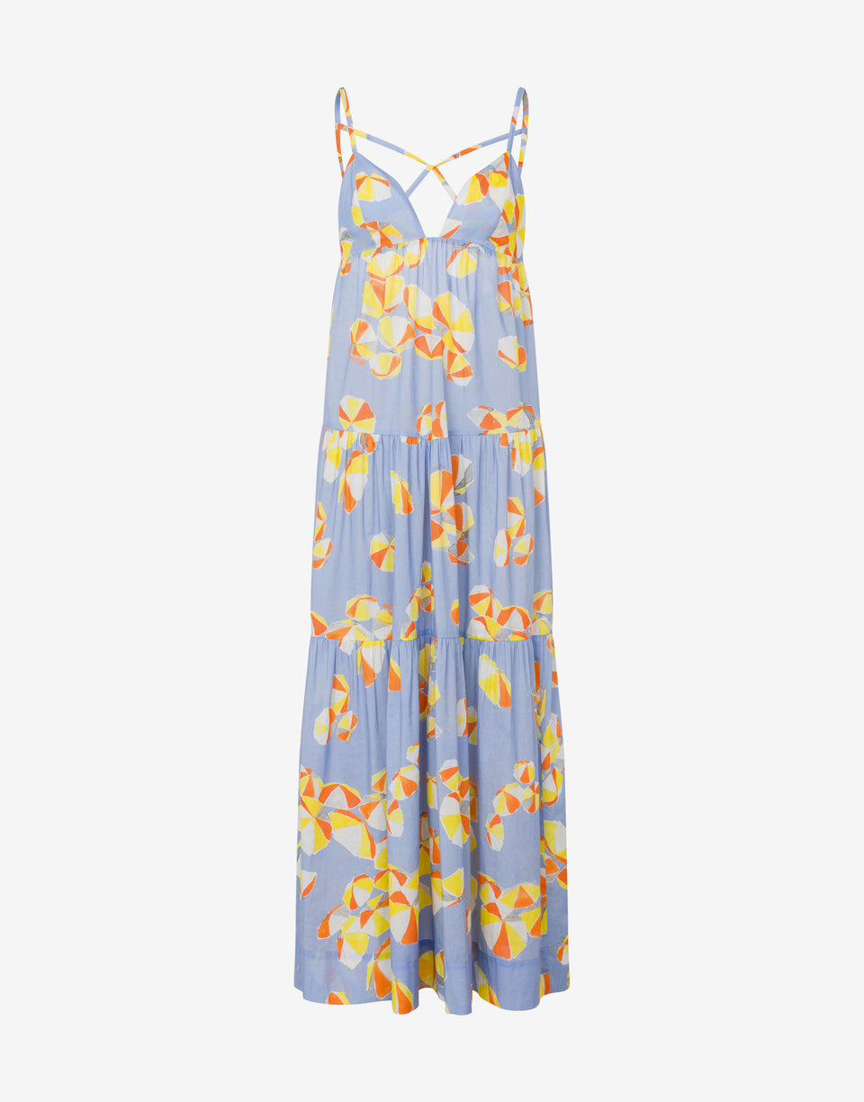 Kleid aus Baumwoll-Voile Beach Umbrella Hellblau Moschino Jeans 0
