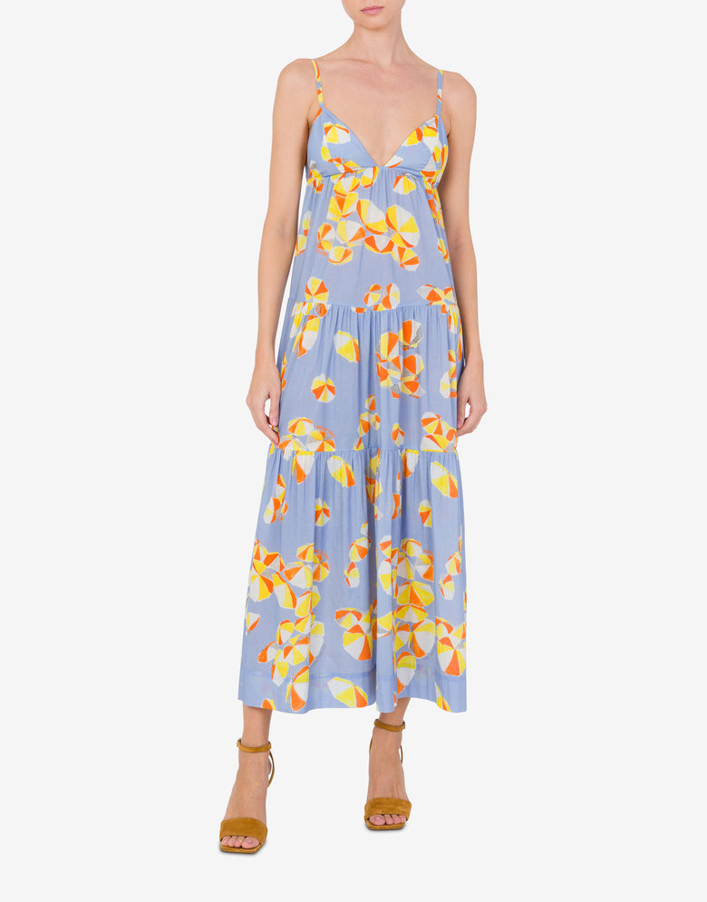 Kleid aus Baumwoll-Voile Beach Umbrella Hellblau Moschino Jeans 1