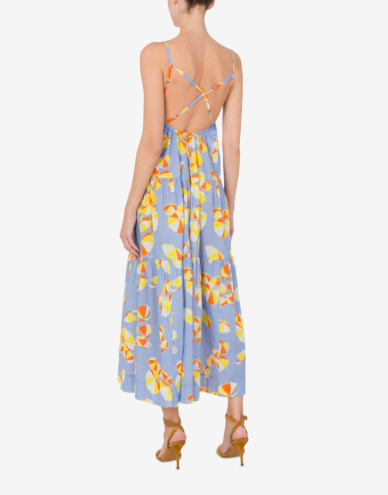 Kleid aus Baumwoll-Voile Beach Umbrella Hellblau Moschino Jeans 2