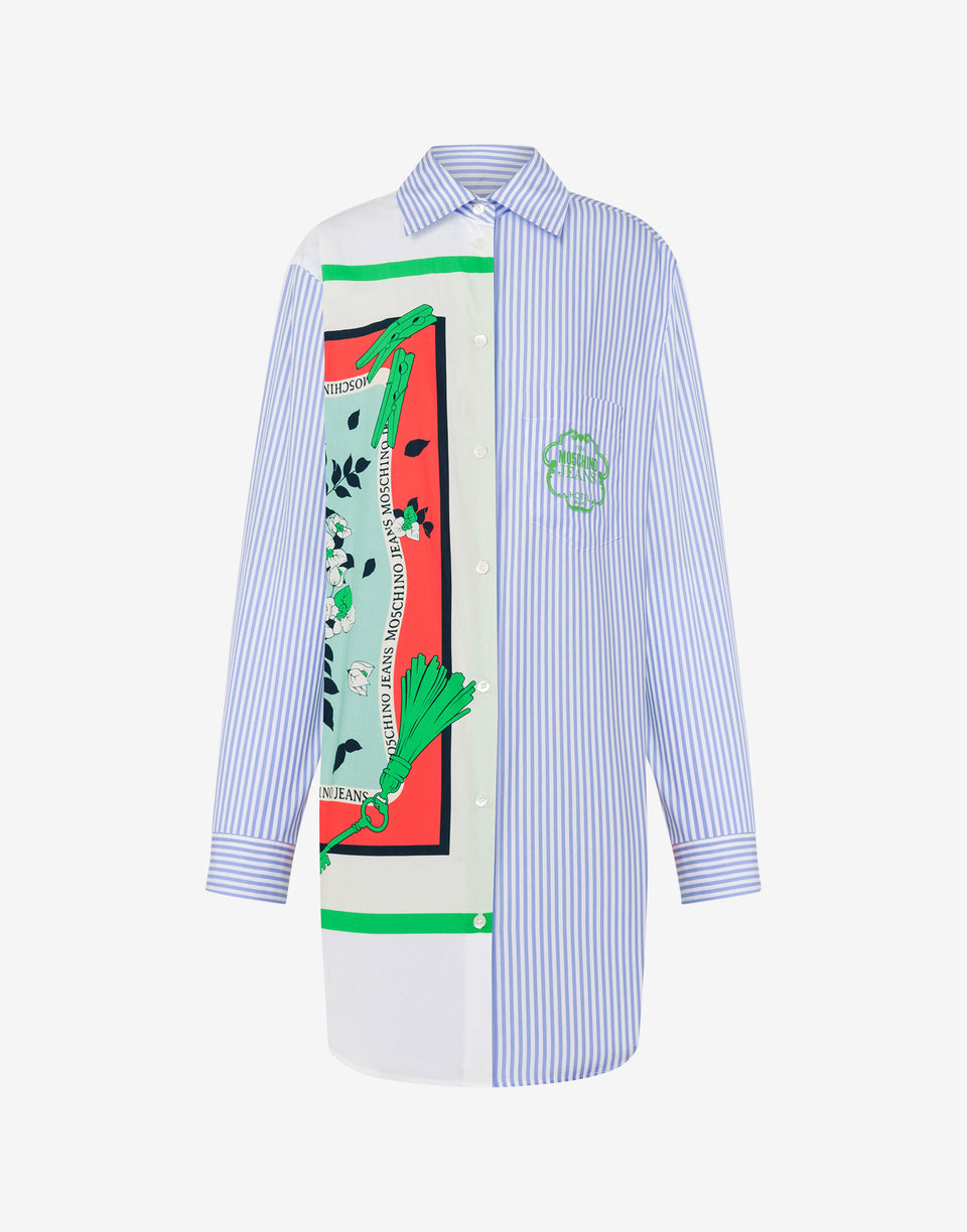 Dress in striped poplin Azure Moschino Jeans 0