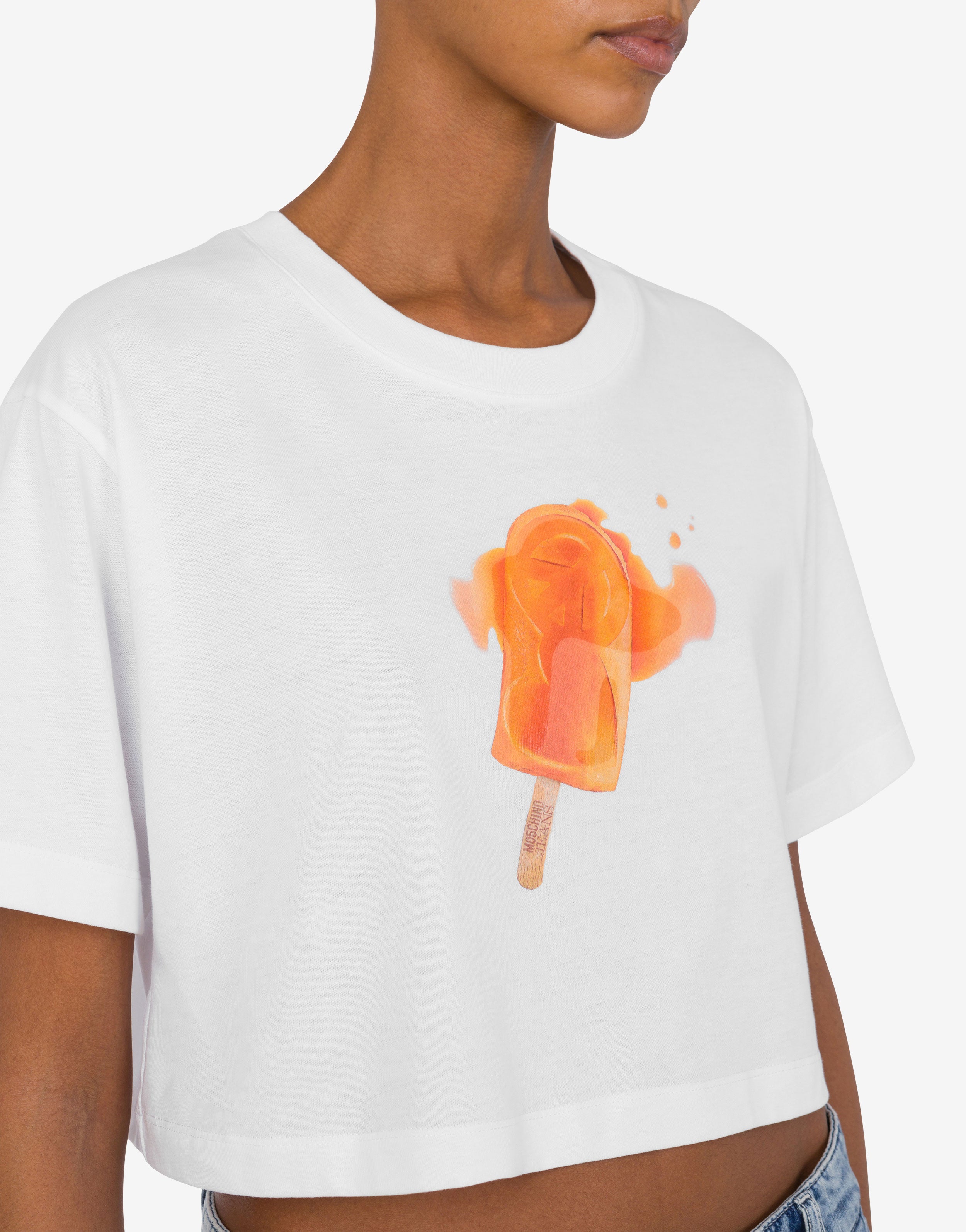【送料&関税込】Moschino T-shirt ice Cream MOSCHINO'S ICE CREAM ORGANIC JERSEY T-SHIRT - BLACK