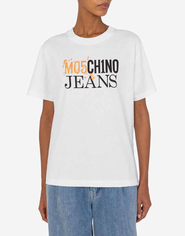 Jersey T-shirt Urban Logo White Moschino Jeans 1