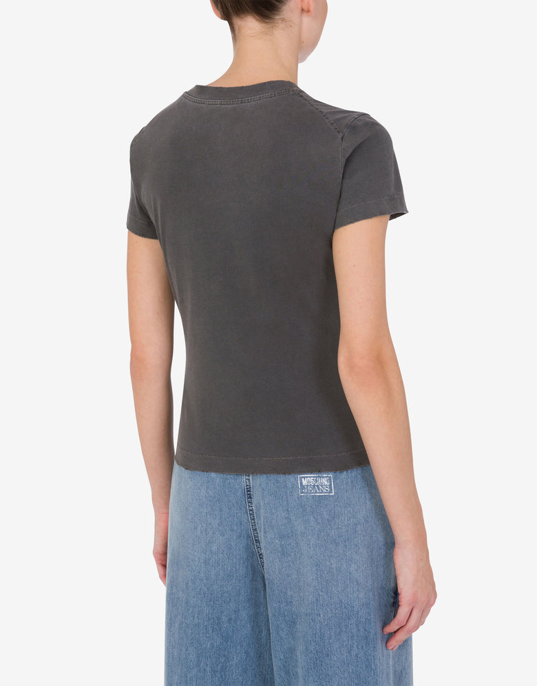 T-shirt in jersey Peach & Love Nero Moschino Jeans 2
