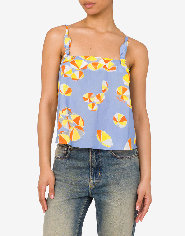 Beach Umbrella voile tank top Azure Moschino Jeans 1