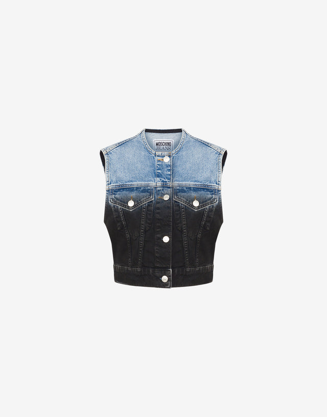 Degradé denim vest Black Moschino Jeans 0