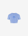T-shirt cropped in jersey con logo