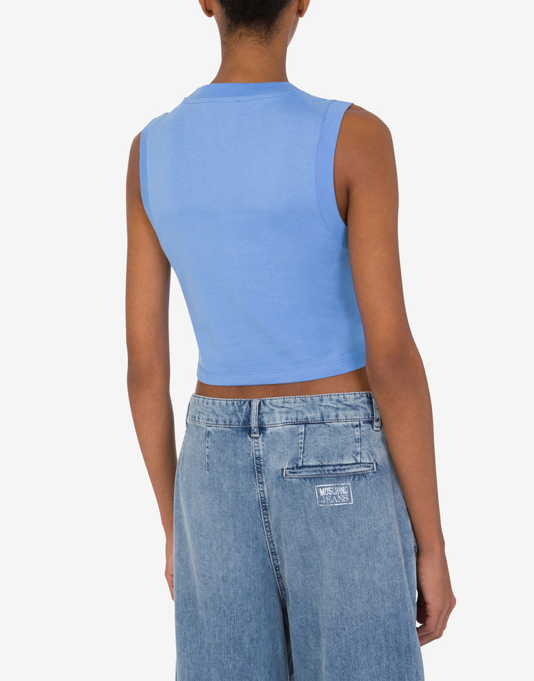 Crop top in jersey Urban Logo Azure Moschino Jeans 2
