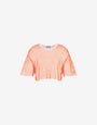 Cropped net and sequin T-shirt