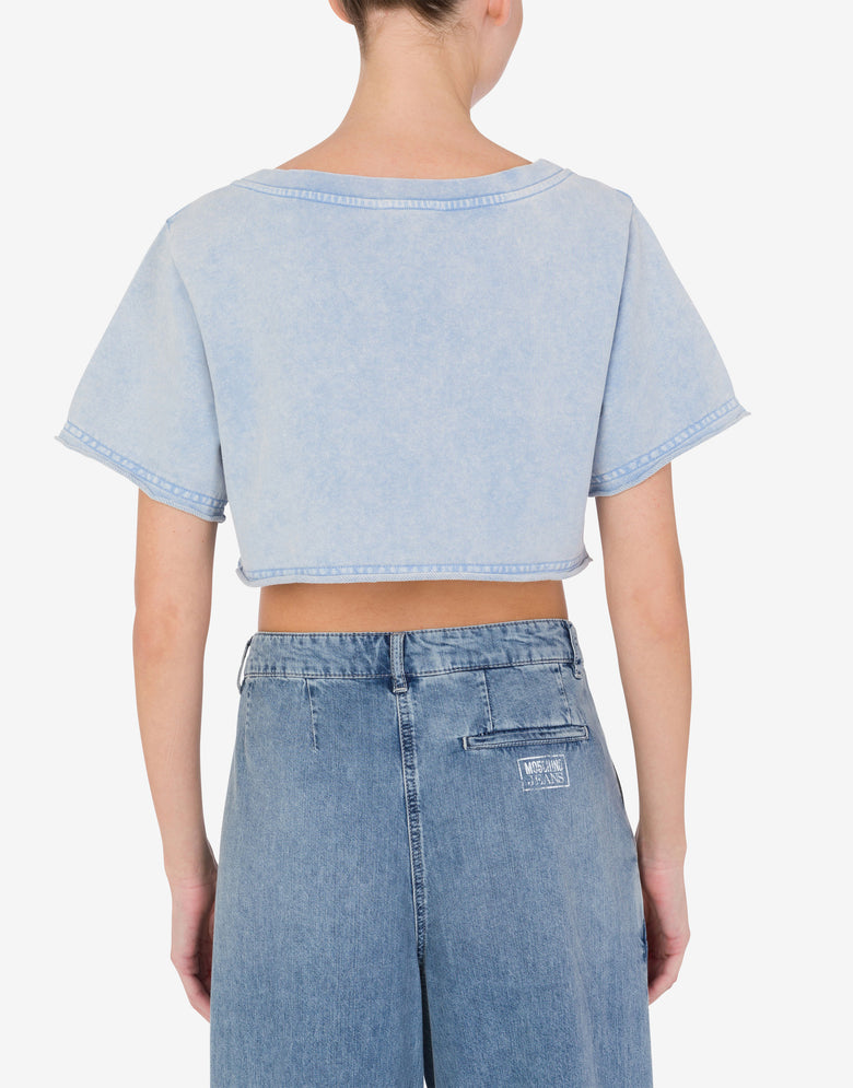 T-shirt in felpa con stampa Azzurro Moschino Jeans 2