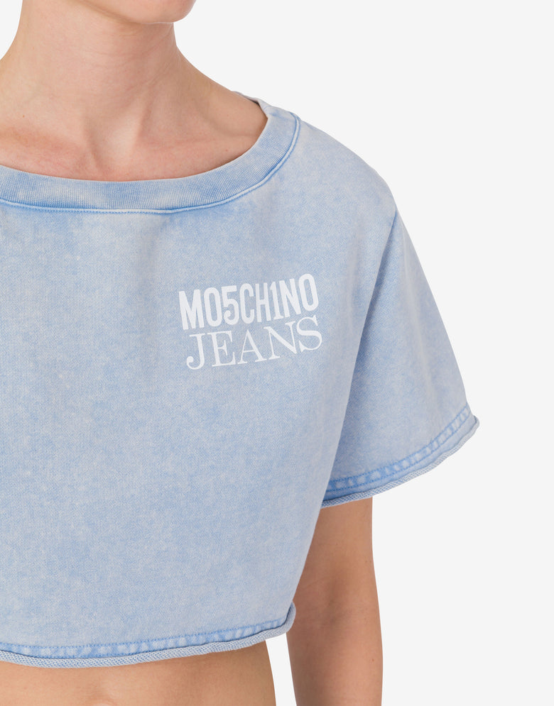 T-shirt in felpa con stampa Azzurro Moschino Jeans 3