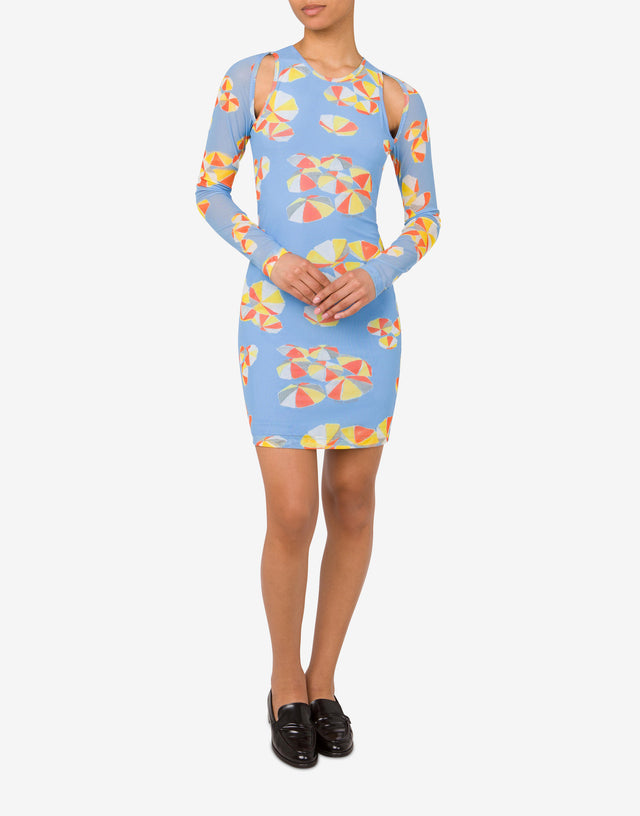 Beach Umbrella Net Dress Azure Moschino Jeans 1