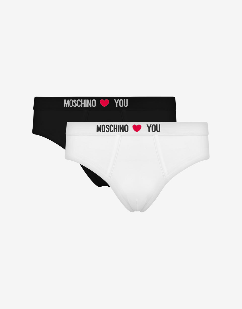 Ensemble de 2 slips en jersey stretch My Valentine Noir Moschino 0