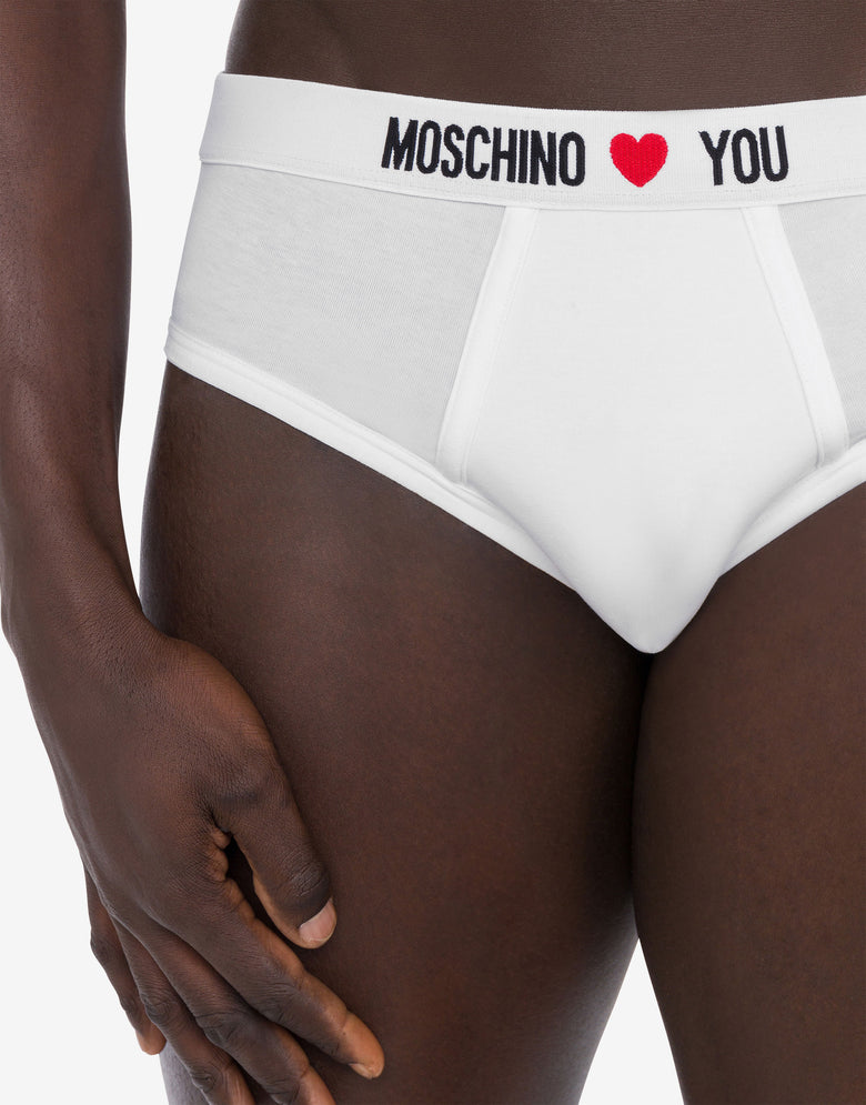 Ensemble de 2 slips en jersey stretch My Valentine Noir Moschino 3