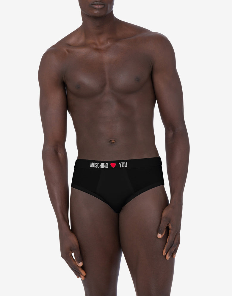 Ensemble de 2 slips en jersey stretch My Valentine Noir Moschino 4