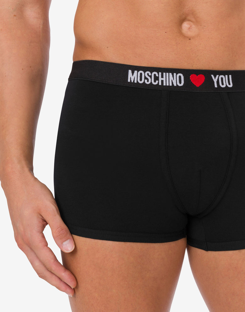 一套 2 条 My Valentine 弹性针织四角裤 黑色 Moschino 3