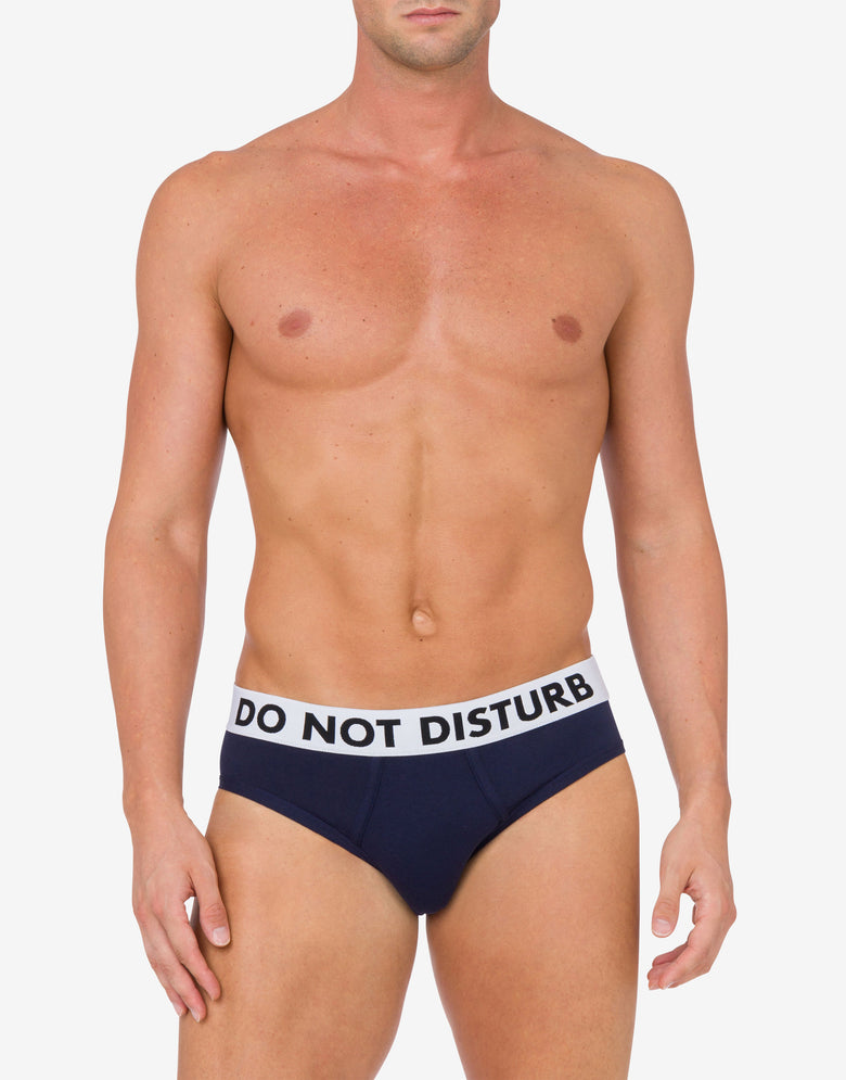 Slip in stretch jersey Do Not Disturb Dark blue Moschino 1