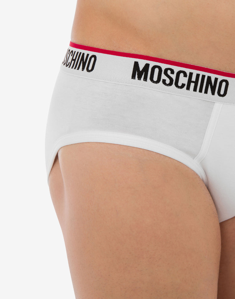 Set di 2 slip stretch Logo Band Bianco Moschino 3