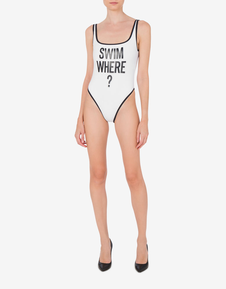 Swim Where? One-piece Swimsuit White Moschino 1