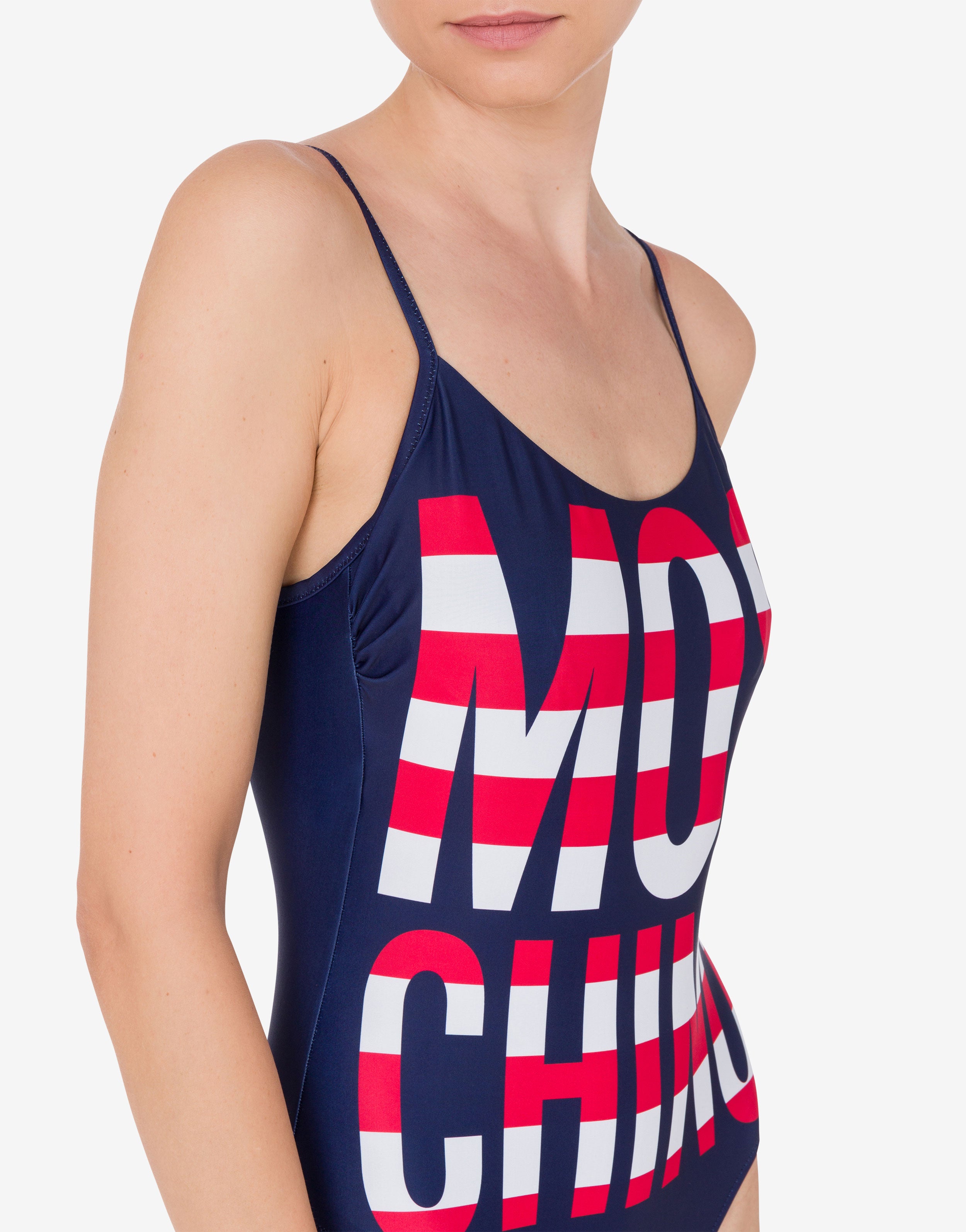 【THE MOZZ】Eiffel Dot One Piece Ruched One-piece Swimsuit With Ruffles In Red Dot Print For