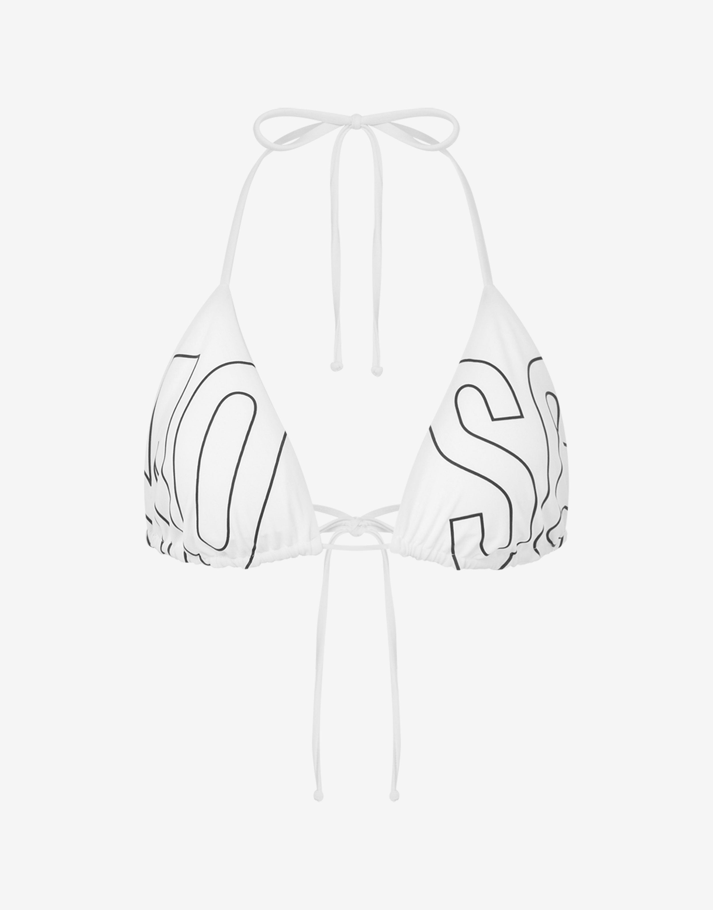 Moschino モスキーノ ロゴ アクセント トライアングルビキニ水着 Rubber Logo Triangle Bikini Top | Moschino