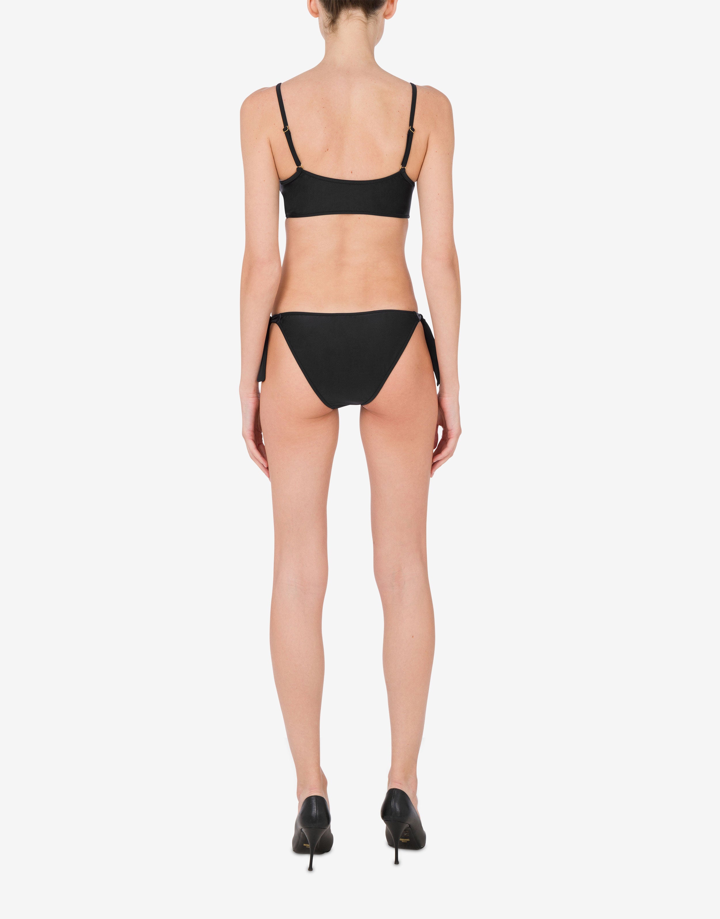 Rubber Logo Bandeau Bikini Top | Moschino