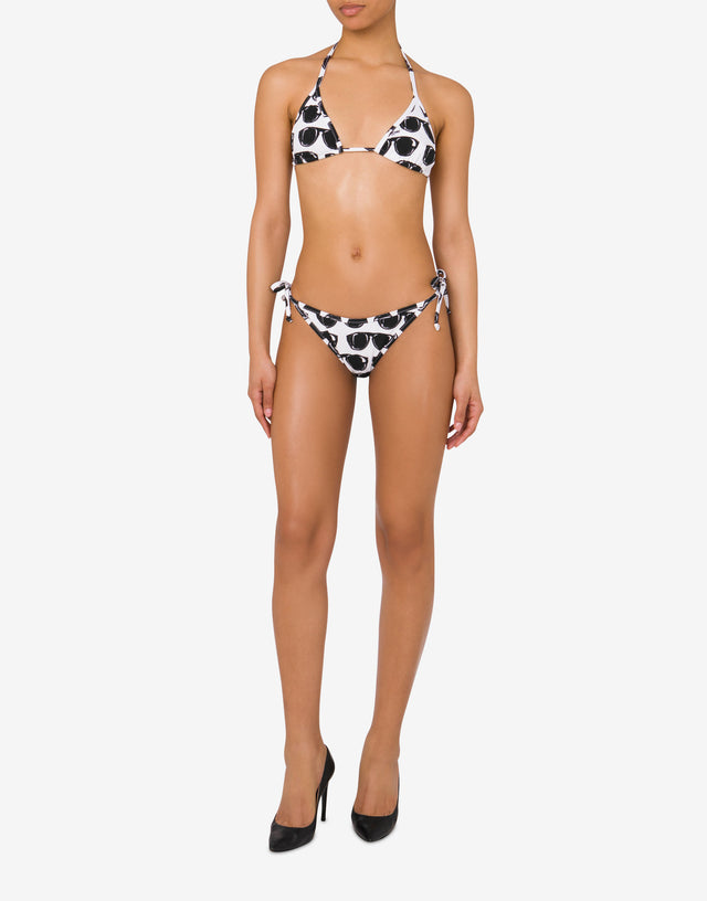 Top bikini Allover Sunglasses Bianco Moschino 1