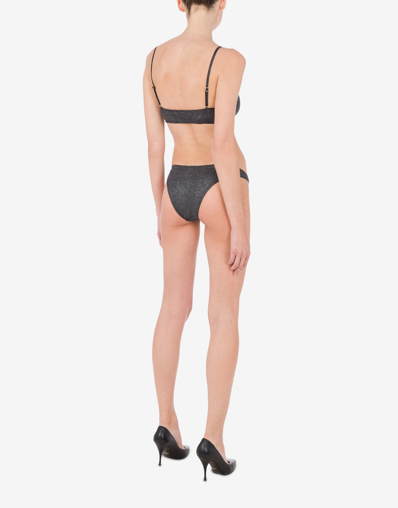 Glitter Metal Heart Bikini Top Black Moschino 2