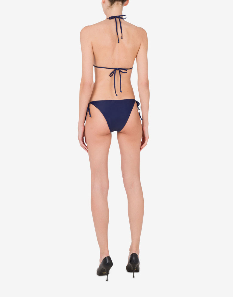 Striped Lettering Logo Swim Briefs with Laces Dark blue Moschino 2