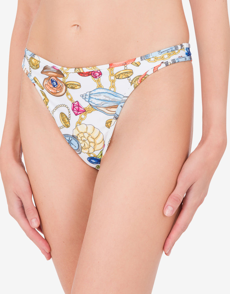 Marine Print Swim Briefs White Moschino 3