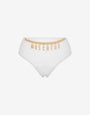 High-waist Lettering Charm Swim Briefs