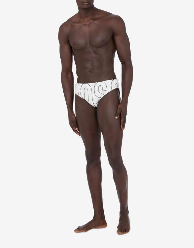 Swim slip Rubber Logo White Moschino 1