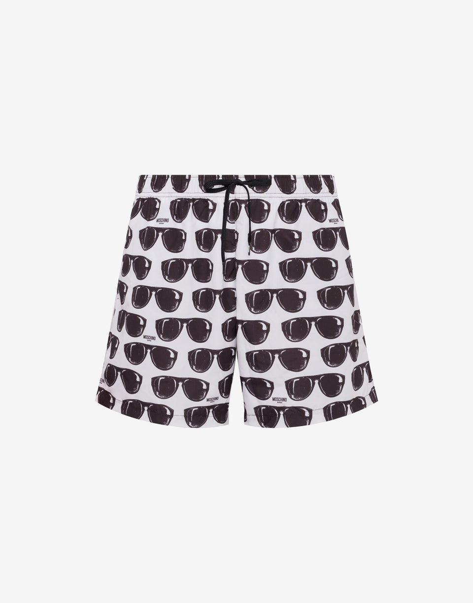 Printed nylon beach boxer shorts White Moschino 0